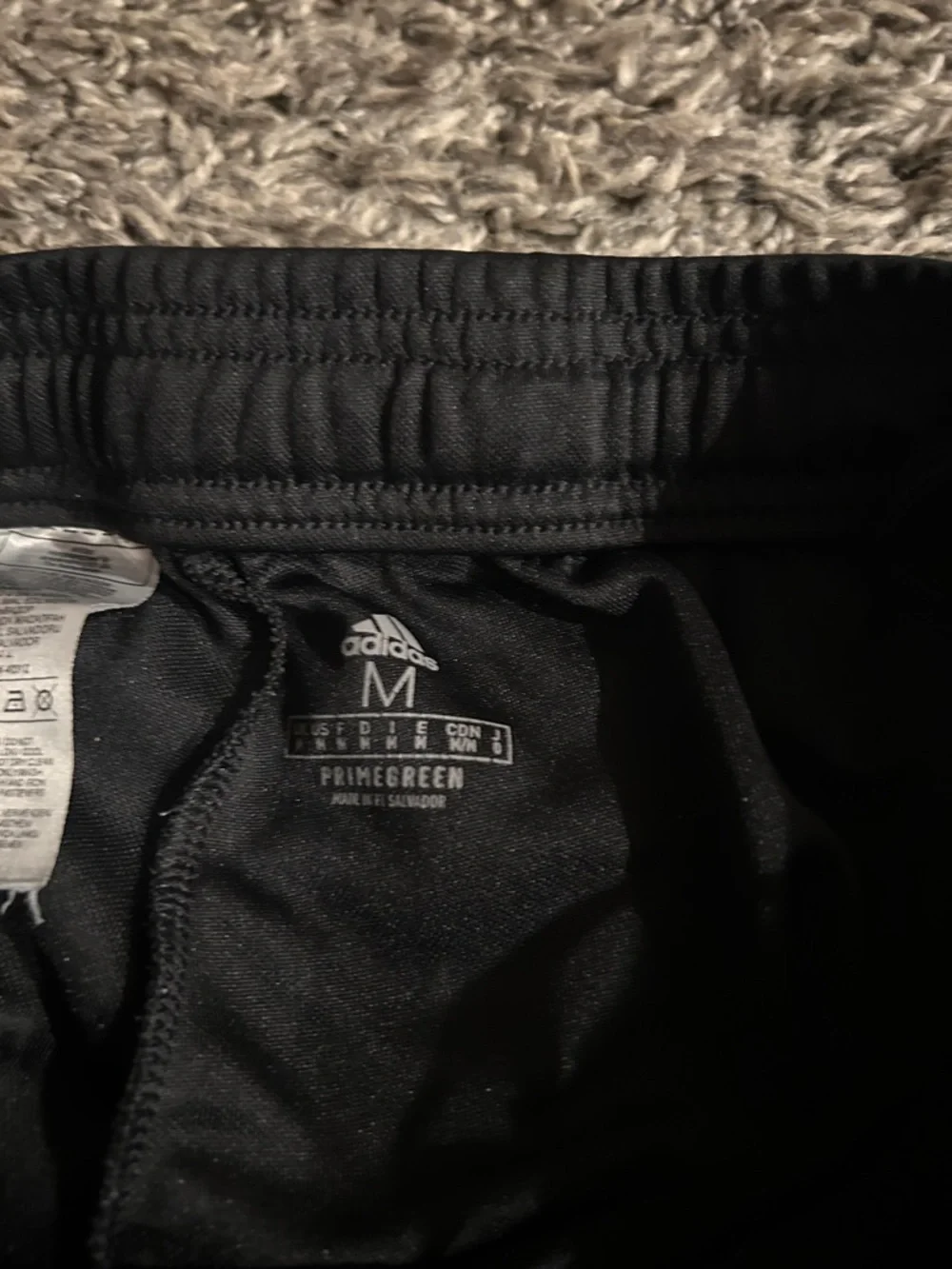 adidas Black Jogger Sweatpants with Olive Accent Stripes